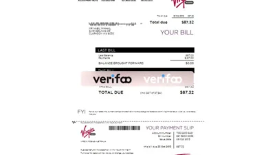 Virgin Mobile Australia bill template