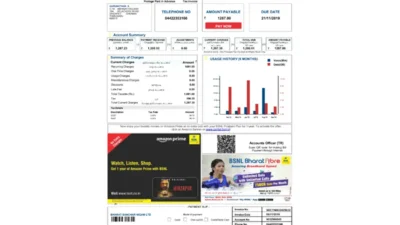 Indian BSNL Telephone Bill Template