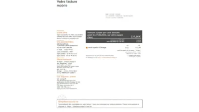 France Mobile Utility Bill Template