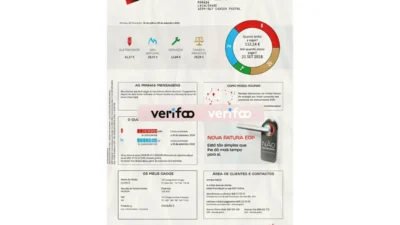 PORTUGAL EDP UTILITY BILL EDITABLE PSD TEMPLATE V2