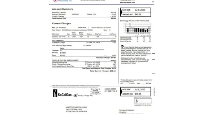 California SoCalGas Bill Template