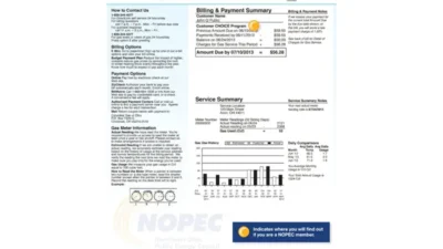 USA Columbia Gas of Ohio utility bill template in Word and PDF format