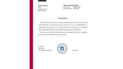 Hungary MKB Bank Reference Letter Template Version 2