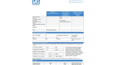 South Africa The GAS Company Gas Utility Bill Word And PDF Template