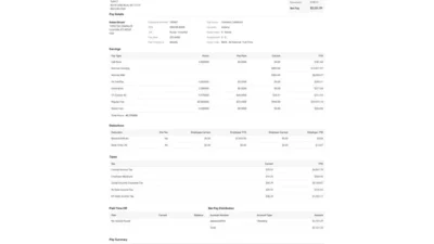 USA Travel Nurse Across America PayStub Word And PDF Template (5 Pages)