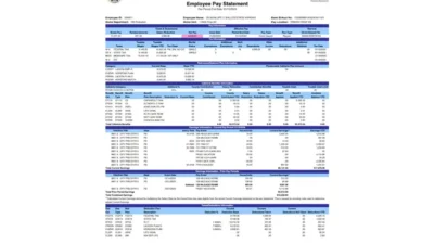 USA County of Los Angeles PayStub Word and PDF Template (8 Pages)