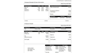 United Kingdom Kanopi Contract Services payroll company pay stub template