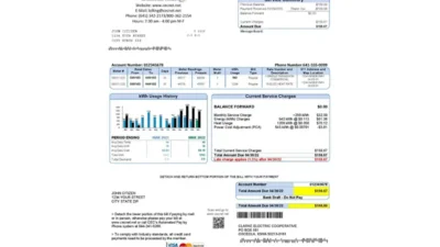 USA Iowa Clarke Electric Cooperative Inc Utility Bill Word And PDF Template