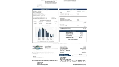 USA City Of Missoula Utility Bill Word And PDF Template