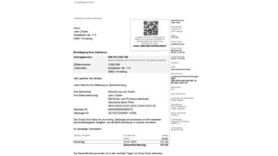 Germany VATTENFALL Utility Bill Word And PDF Template
