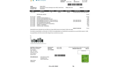 USA Canada City Of Vernon Water Utility Bill Template In Word And PDF Format