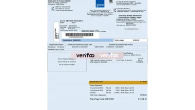 Argentina water utility bill template Aysa in Word and PDF format