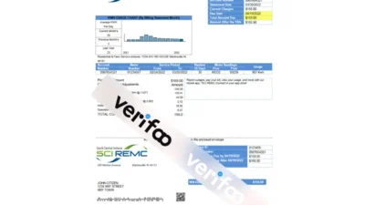 USA Indiana SCI REMC utility bill template in Word and PDF format