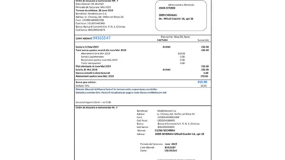 Moldova Moldtelecom Utility Bill Word And PDF Template
