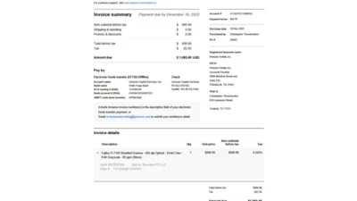 United States Amazon Business Invoice Template in word and pdf format
