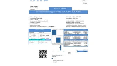 Slovenia RWE electricity Utility Bill Template