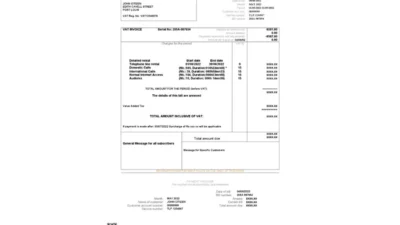 Mauritius Telecom Mauritius Utility Bill Word And PDF Template