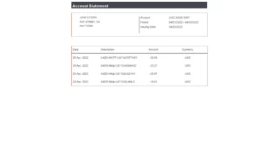 Poland Orange Utility Bill Word And PDF Template