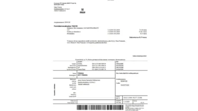 Finland Fennia Insurance company bill template in Word and PDF