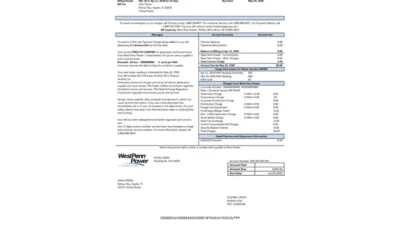 USA Pennsylvania West Penn Power Utility Bill Word And PDF Template