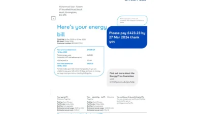 Uk British Gas Utility Bill Word And PDF Template(2024 Version)