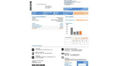 Australia South East Water utility bill template