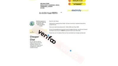 Indonesia PLN electricity utility bill template fully editable in Word And PDF format