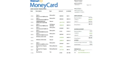 Walmart Money Card Word And PDF Template