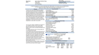 USA Maryland Potomac Edison Utility Bill Word And PDF Template (2 pages)