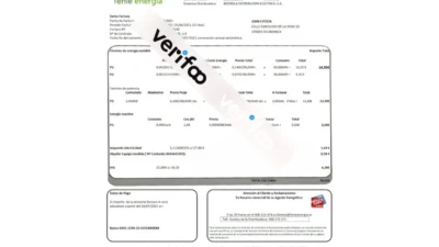 Spain Feníe Energía utility bill template in Word and PDF format