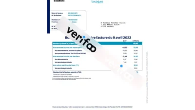 France Bouygues Utility Bills KYC address proof pdf template