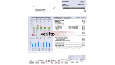 Canada Halton utility bill template