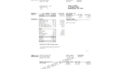 USA Trillium Flow Technologies PayStub Word And PDF Template (2 Pages)