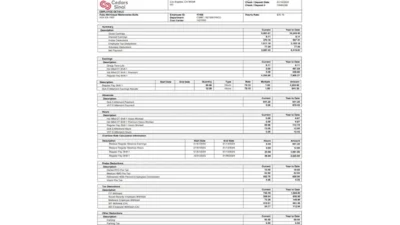 USA Cedars-Sinai Medical Center PayStub Word And PDF Template (4 Pages)
