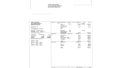 ABC Grounds Care and Landscape Paystub Template in Word And PDF Format