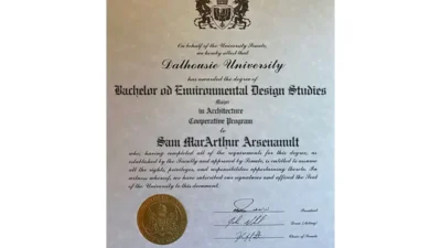 Dalhousie University Fake Certificate PSD Template