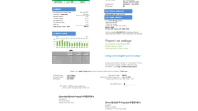 USA Missouri Evergy Electricity Utility Bill Word And PDF Template