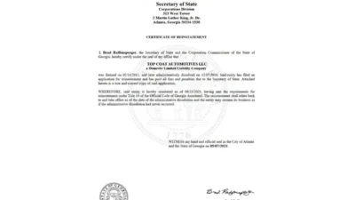 United States LLC Certificate Template in Word and PDF Format