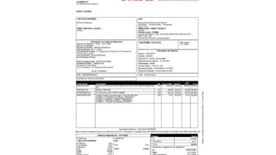 France Carglass S.A.S Invoice Word And PDF Template (2 Pages)