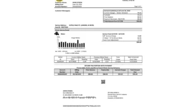 USA Hawaii Water Service Company Utility Bill Word And PDF Template