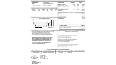 USA Colorado City of Greeley water utility Bill Word And PDF Template
