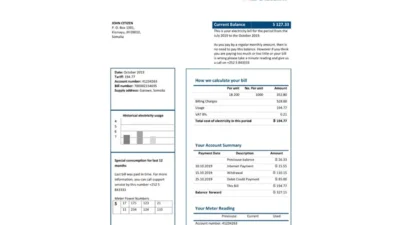 Somalia NESCOM Company Electricity Utility Bill Word And PDF Template