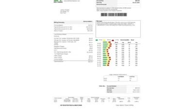 USA Ontario Erie Thames Utility Bill Word And PDF Template