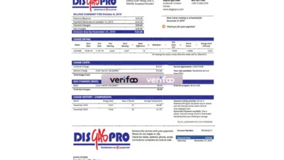 Ecuador Disgaspro gas utility bill template in Word and PDF format