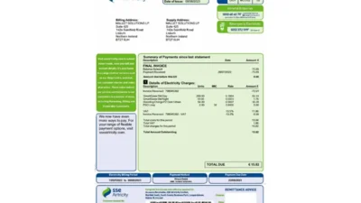 Ireland SSE Airtricity Utlity Bill Template