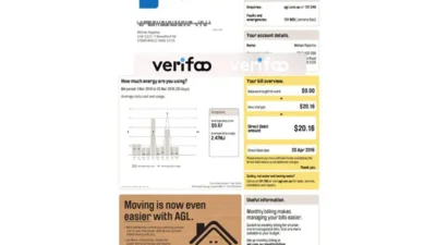 Australia AGL gas utility bill template