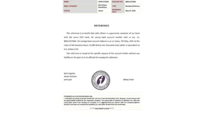 India ICICI Bank Reference Letter Template