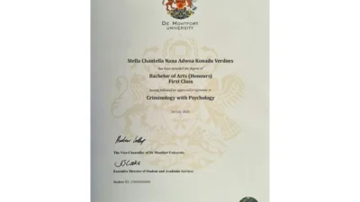 De Montfort University Fake Certificate PSD Template