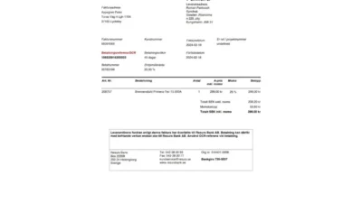 Sweden NetOnNet Invoice Word And PDF Template