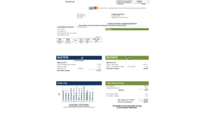 USA California Padredam Utility Bill Template In Word And PDF Format